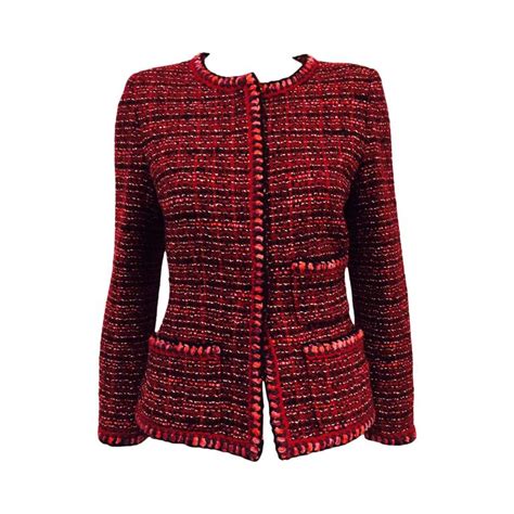 chanel tweed jacket red|chanel tweed jacket for sale.